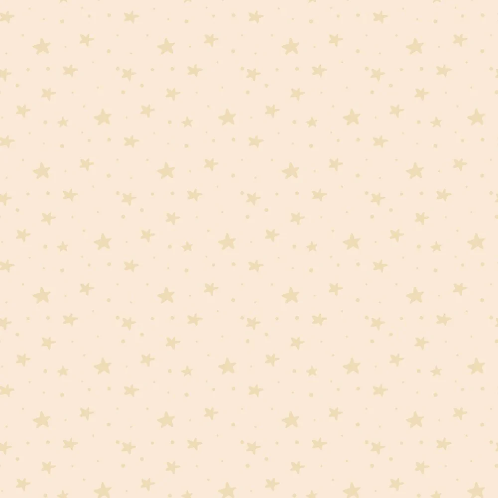 Space Girls Stars Fabric - Yellow