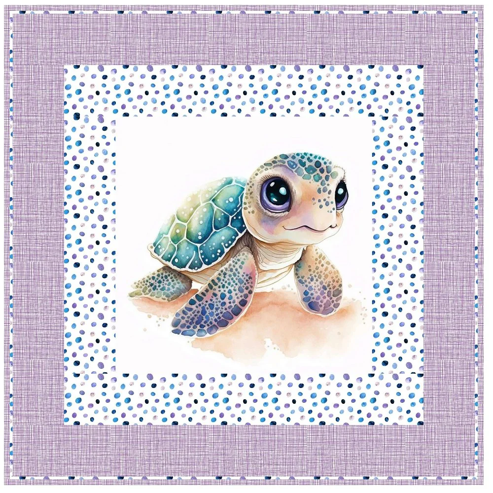 Sparkling Eyes Turtle Wall Hanging 42" x 42"