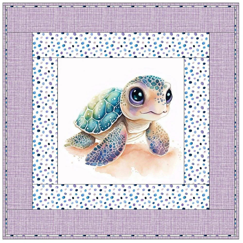 Sparkling Eyes Turtle Wall Hanging 42" x 42" - Image 3