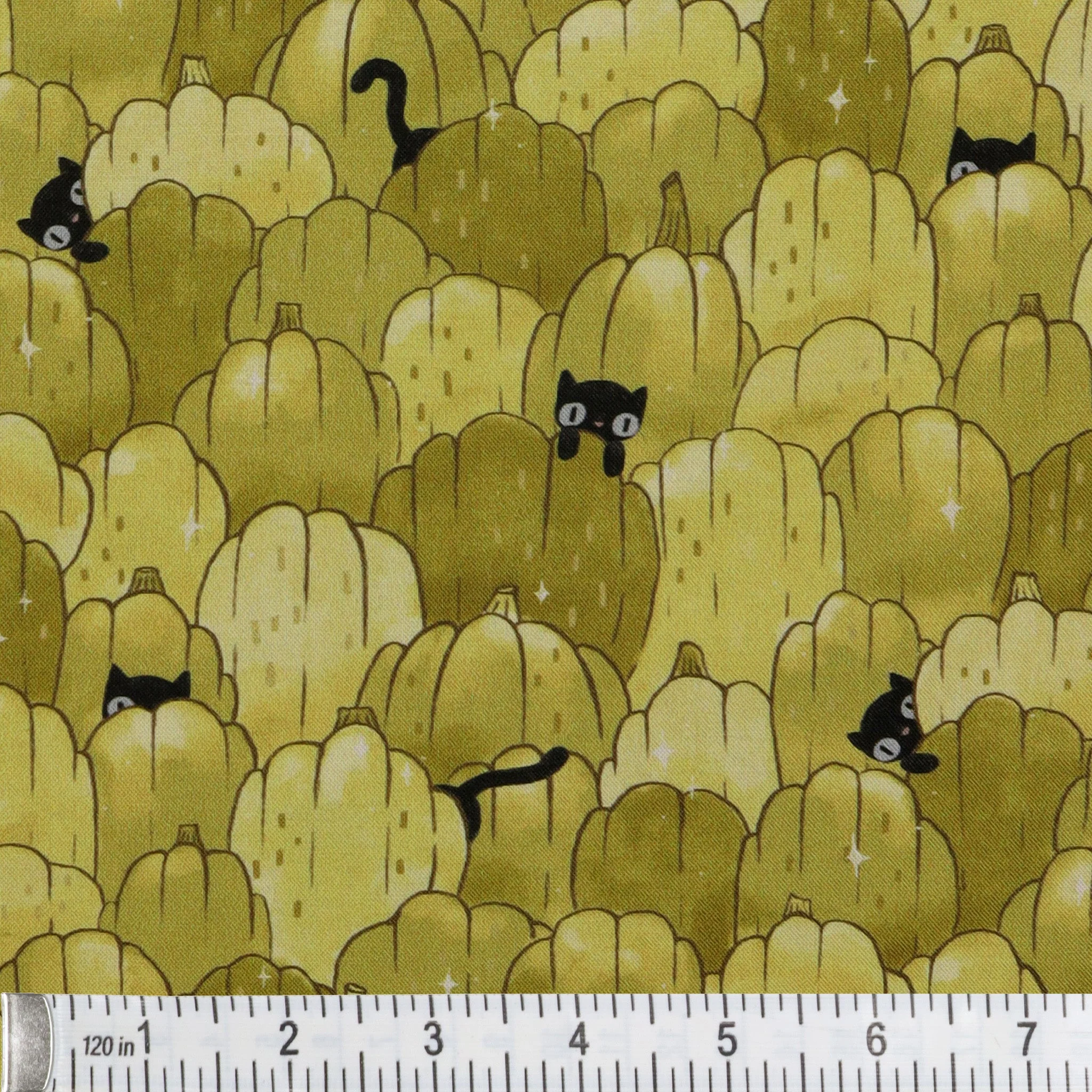Spellbound Fabric Collection - Puss Patch Golden Pumpkin - Image 2