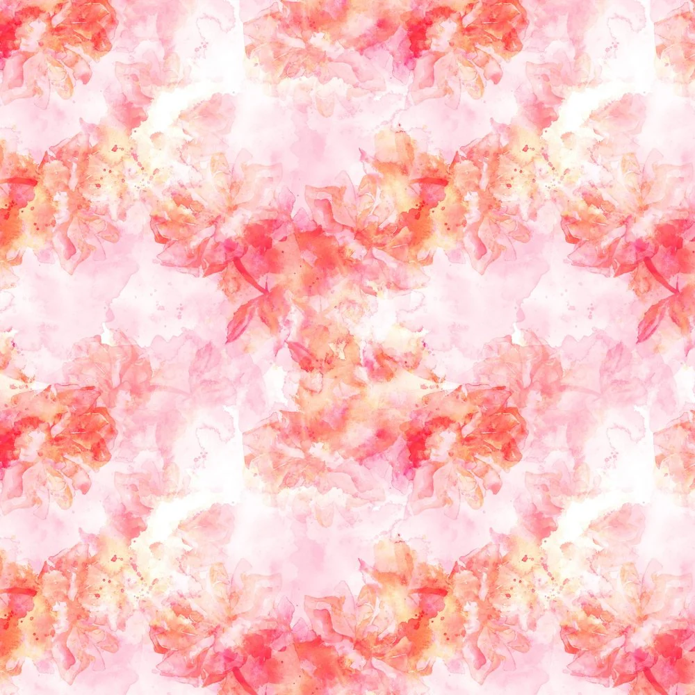 Splash Of Paint Watercolor Roses Fabric - Pink