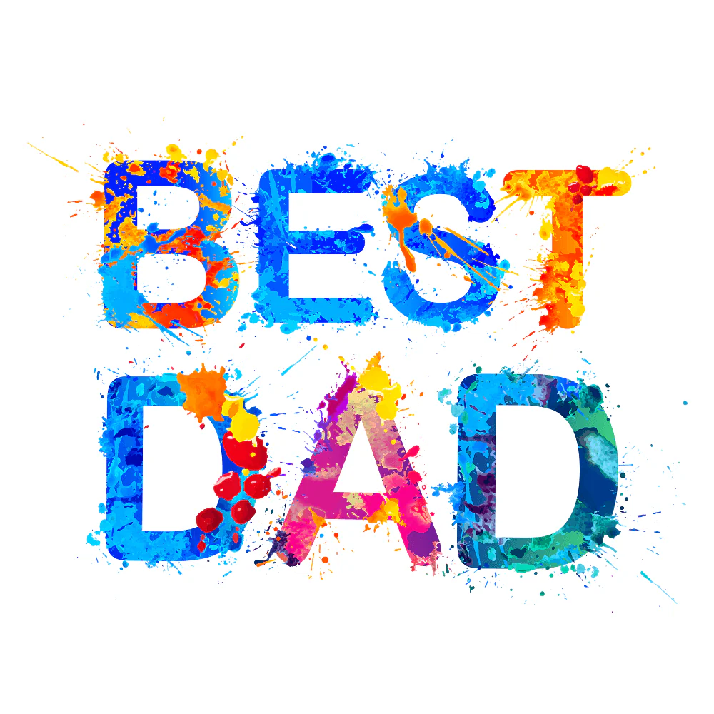 Splash Paint Best Dad Fabric Panel