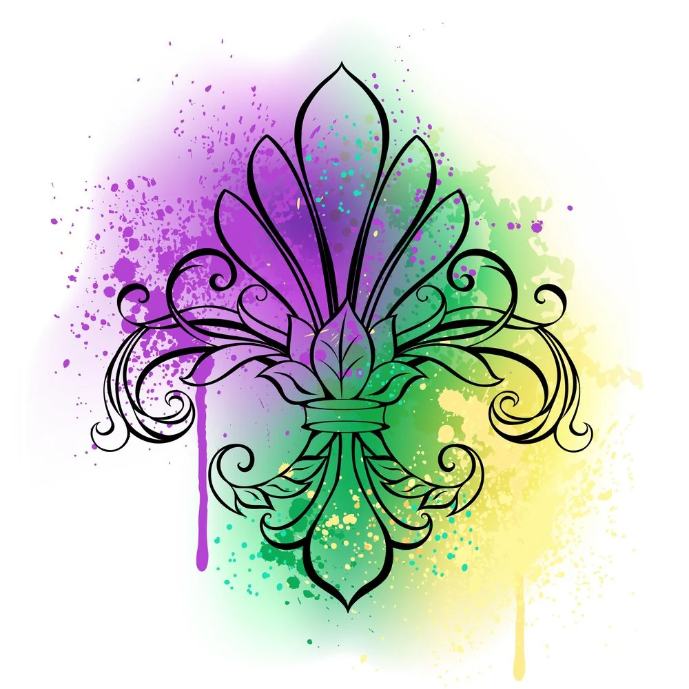Splash Paint Fleur-de-lis Fabric Panel
