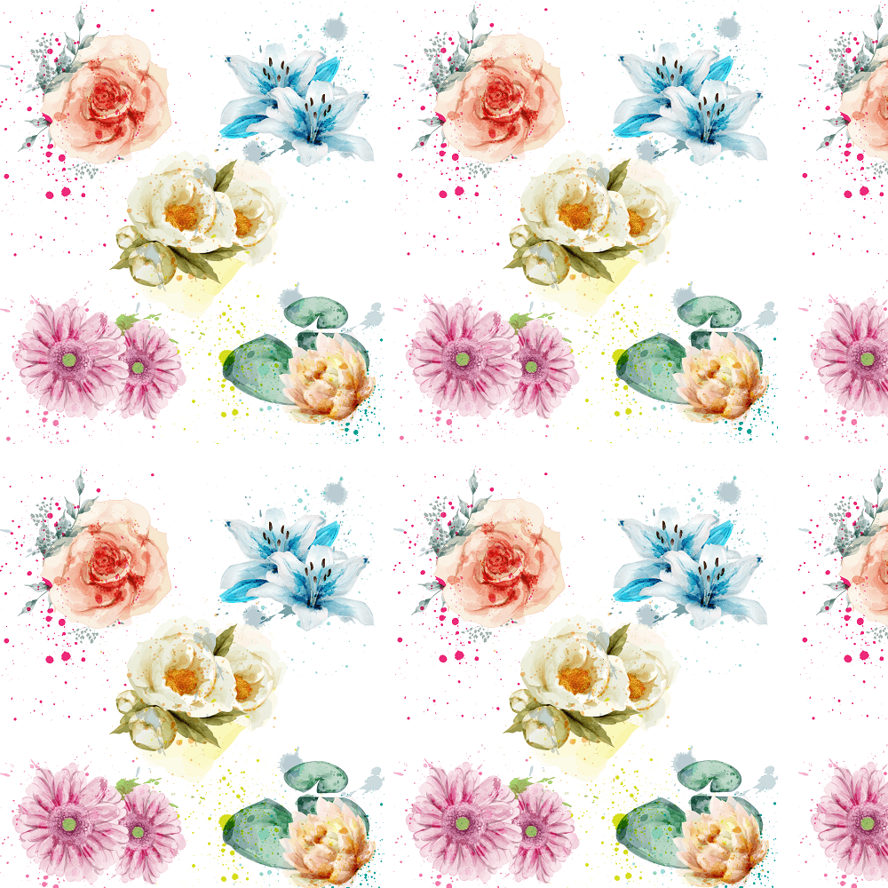 Splash Paint Florals Fabric