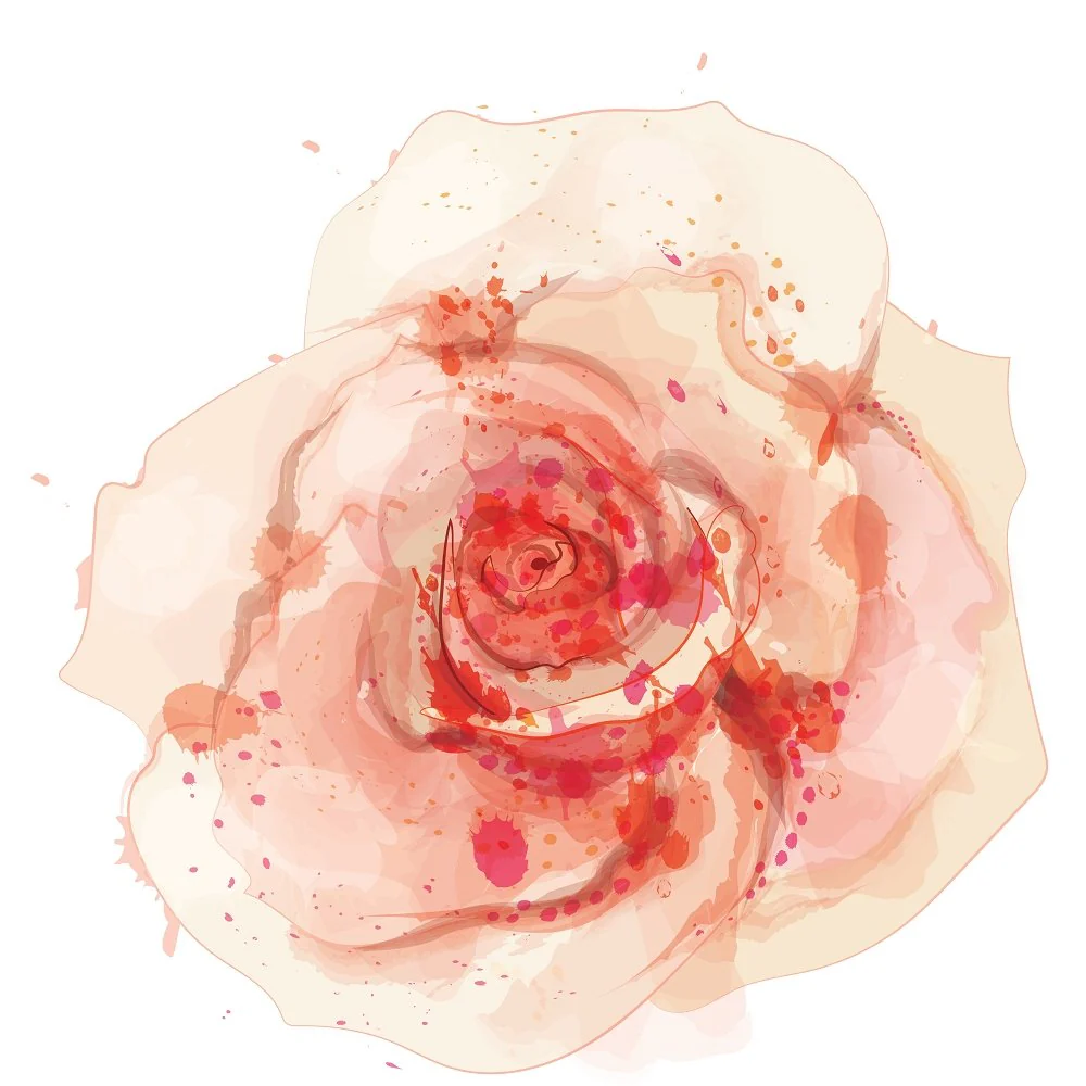Splash Paint Rose Fabric Panel
