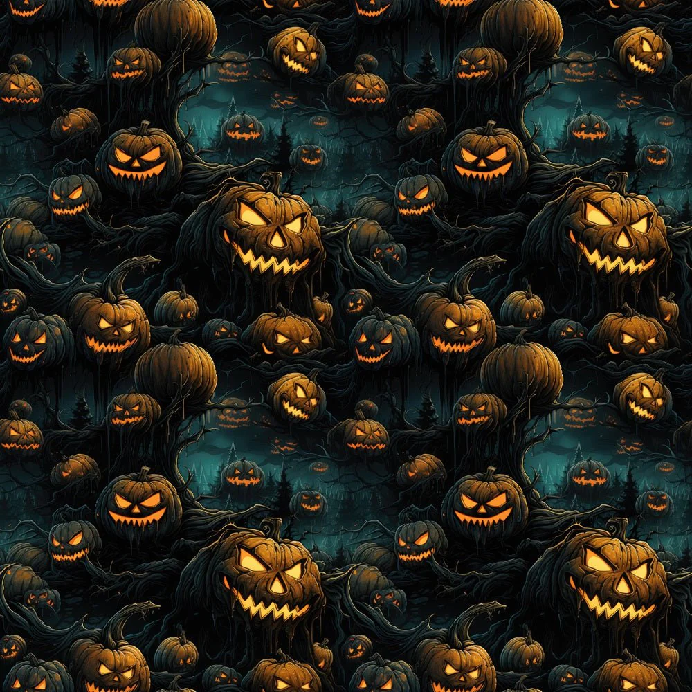Spooky Halloween Jack-O-Lantern Fabric