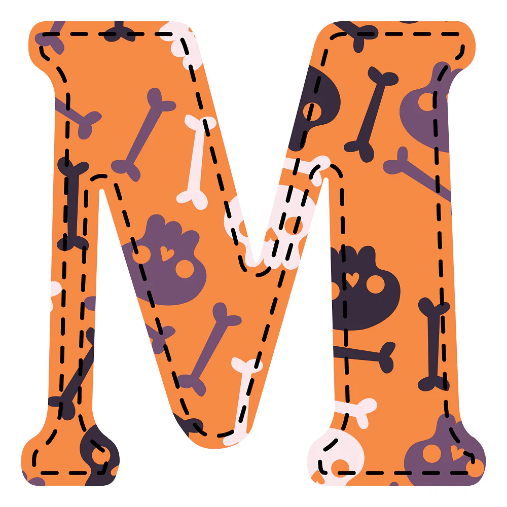 Spooky Letter ''M'' Fabric Panel