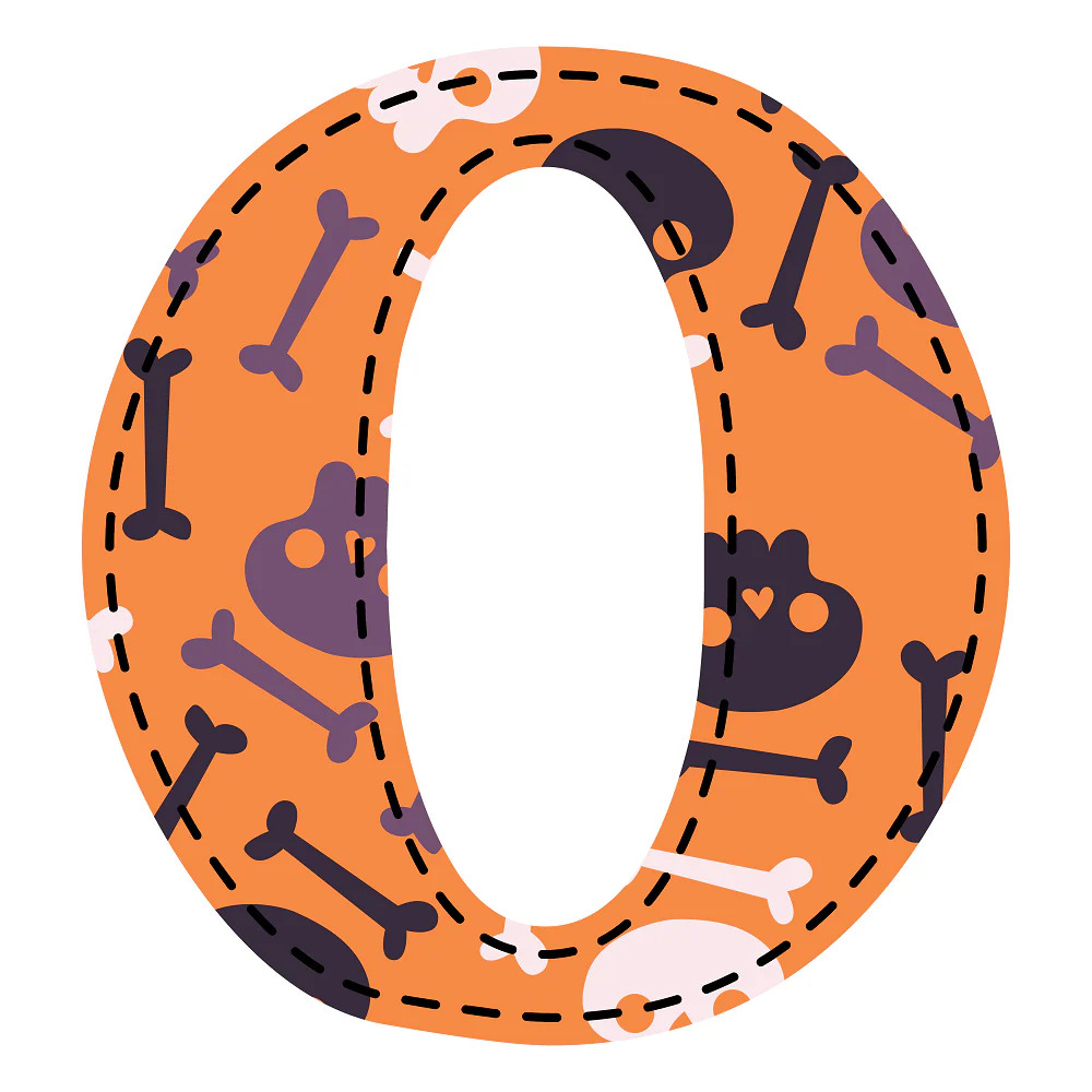 Spooky Letter ''O'' Fabric Panel