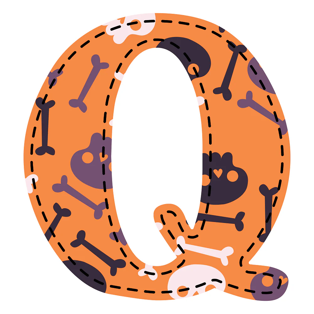Spooky Letter ''Q'' Fabric Panel