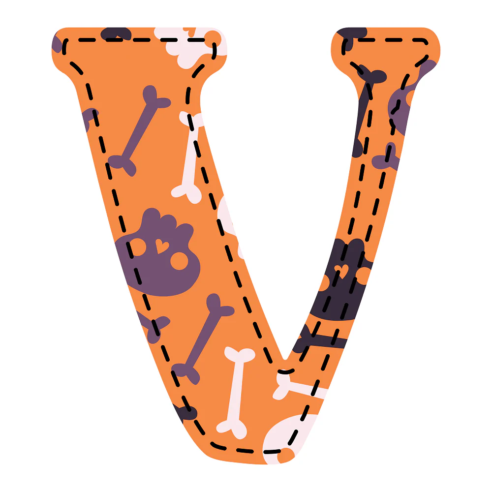 Spooky Letter ''V'' Fabric Panel