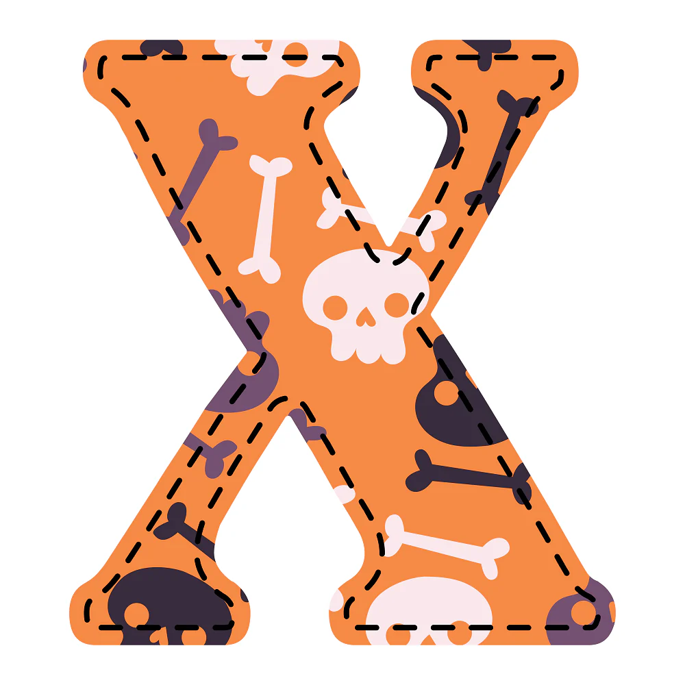 Spooky Letter ''X'' Fabric Panel