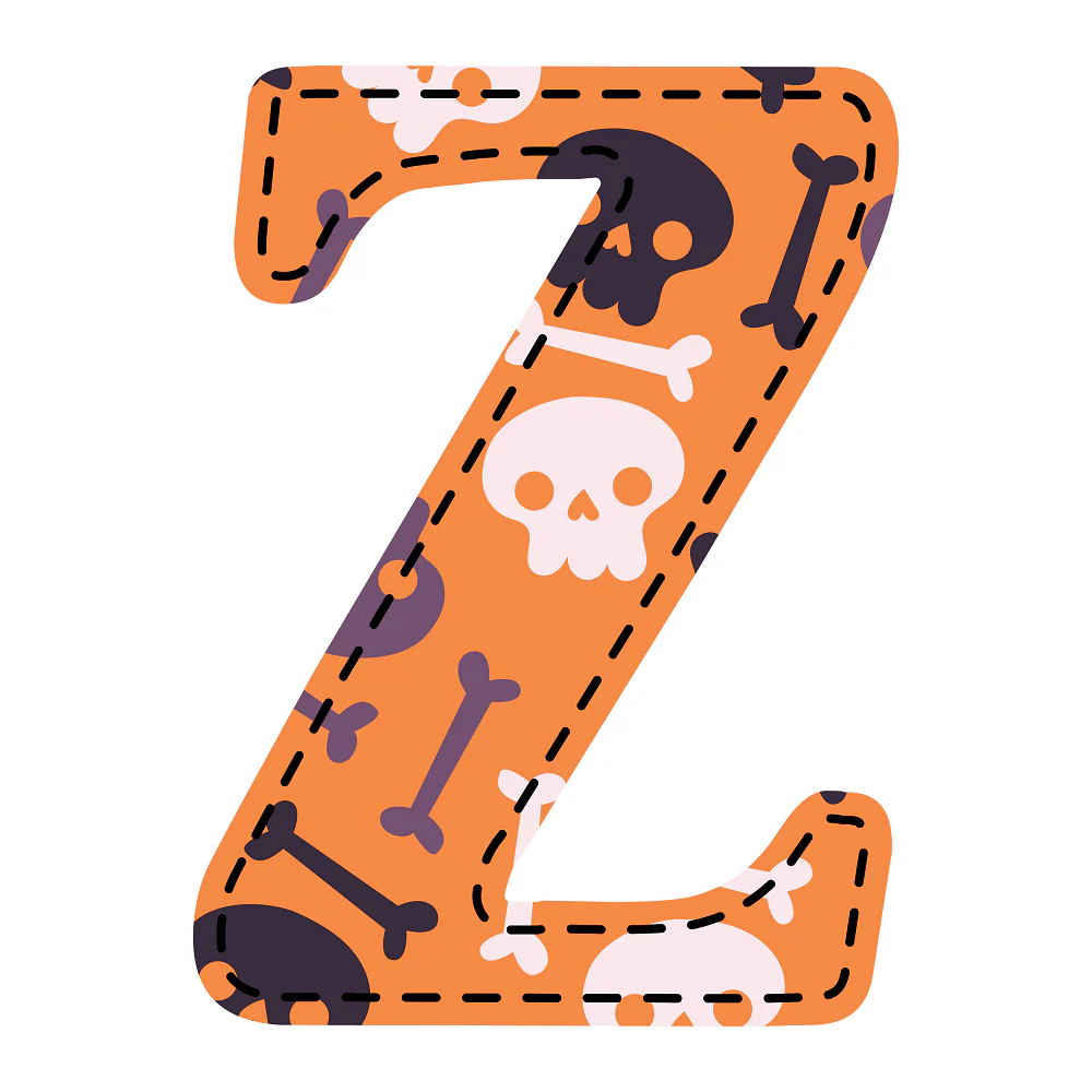 Spooky Letter ''Z'' Fabric Panel