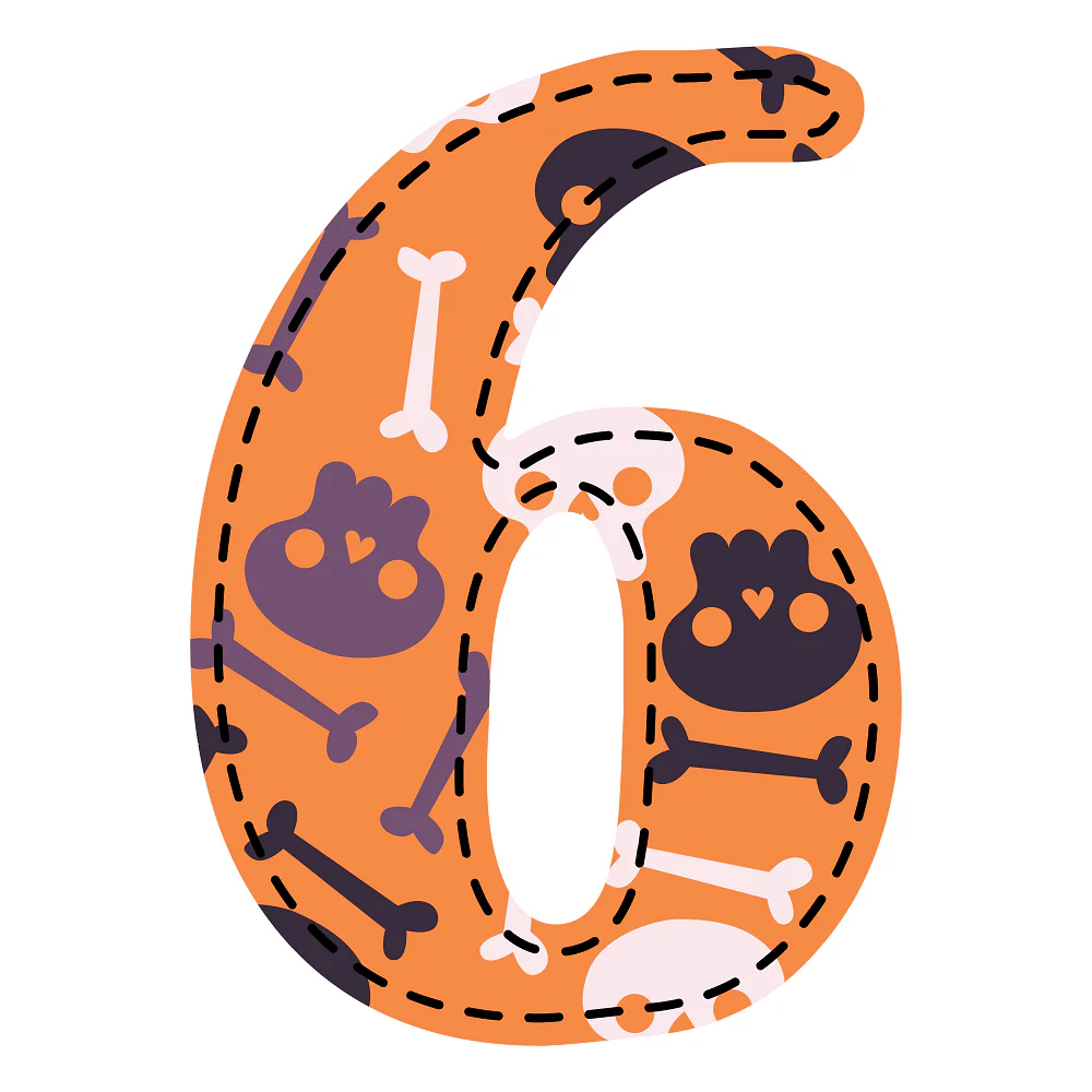 Spooky Number ''6'' Fabric Panel