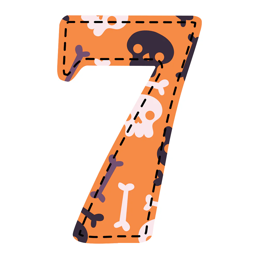 Spooky Number ''7'' Fabric Panel