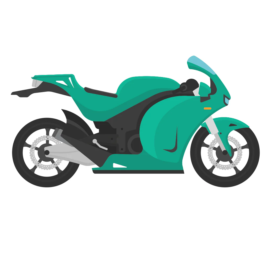 Sporty Motorcycle Fabric Panel