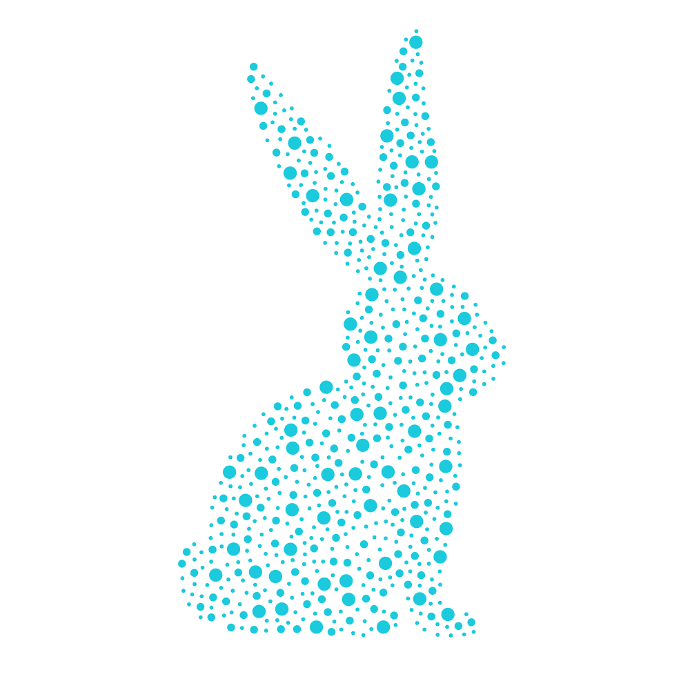 Spotted Bunny Fabric Panel - Blue