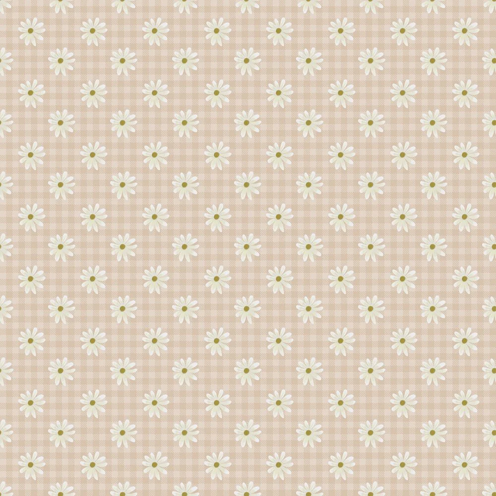 Spring Daisies Fabric - Tan