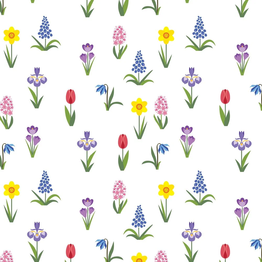 Spring Garden Flowers Fabric