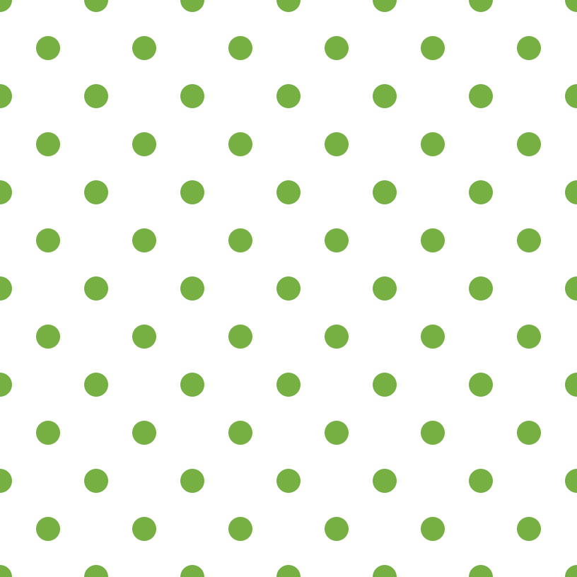 Spring Green Dots Fabric - White