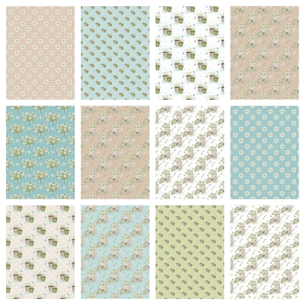 Spring Time Daisies Fabric Collection - 1/2 Yard Bundle
