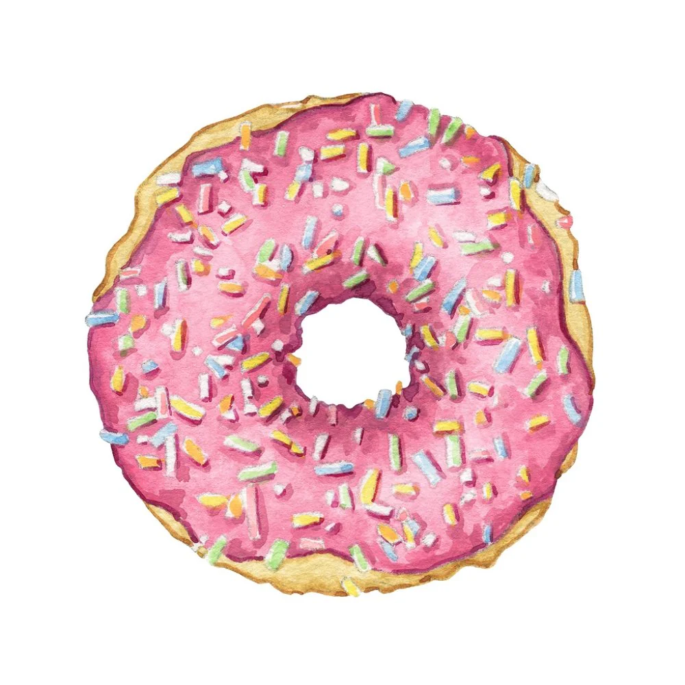 Sprinkled Doughnut Fabric Panel - Pink