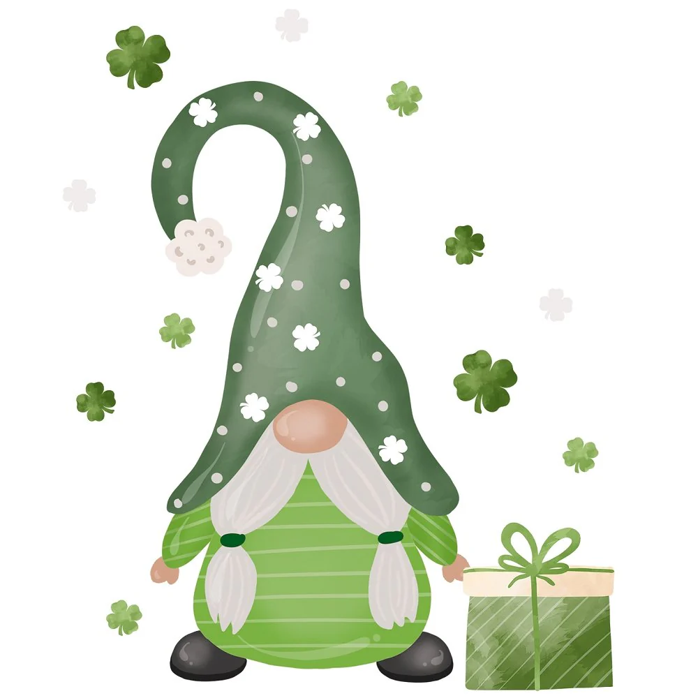 St Patrick's Day Gnomes #4 Fabric Panel
