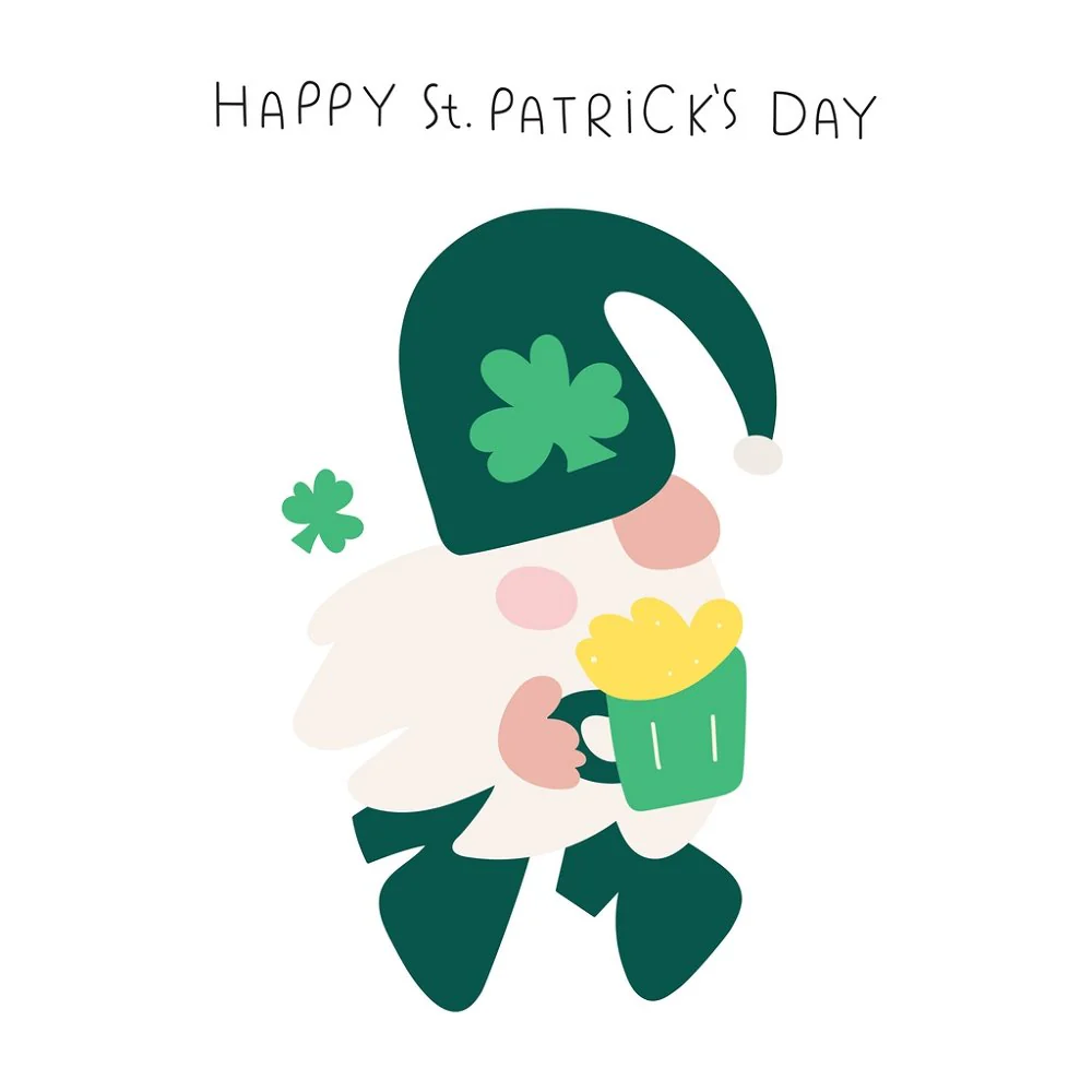 St. Patrick's Gnome & Beer Mug Fabric Panel