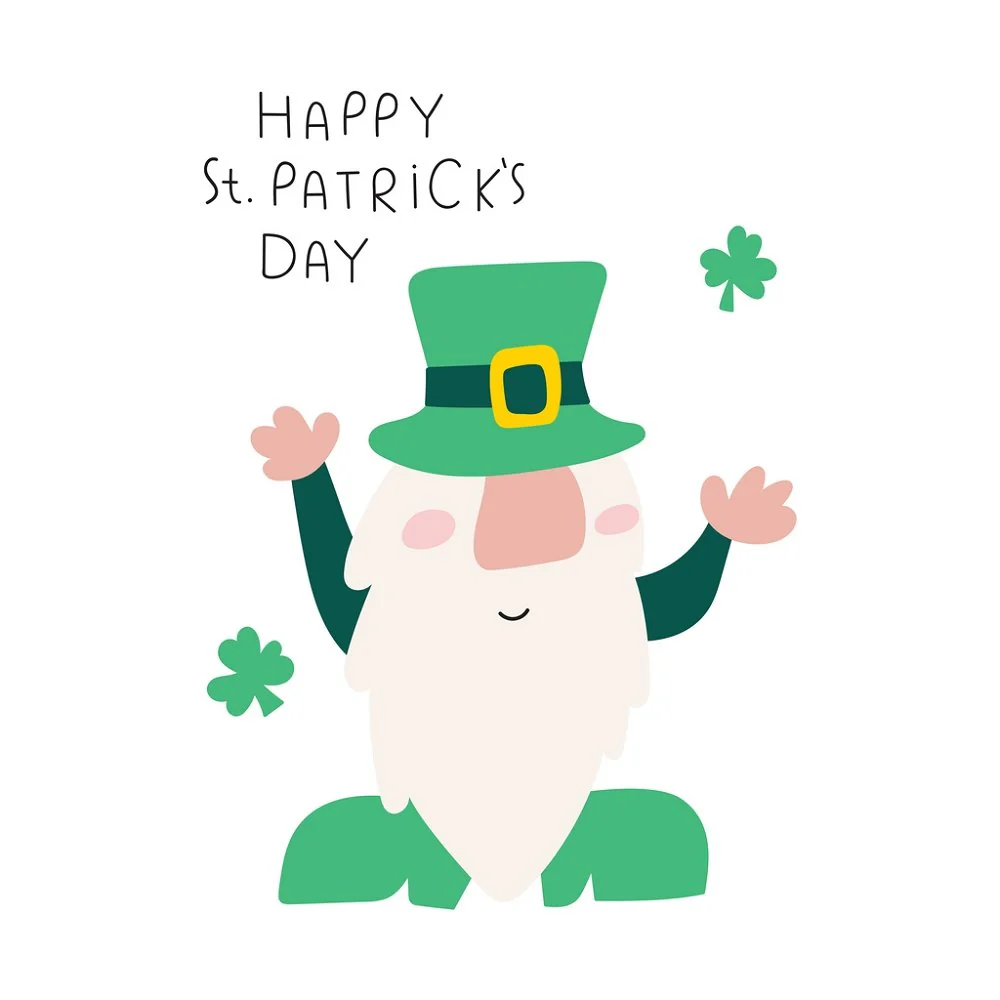 St. Patrick's Gnome & Clovers Fabric Panel