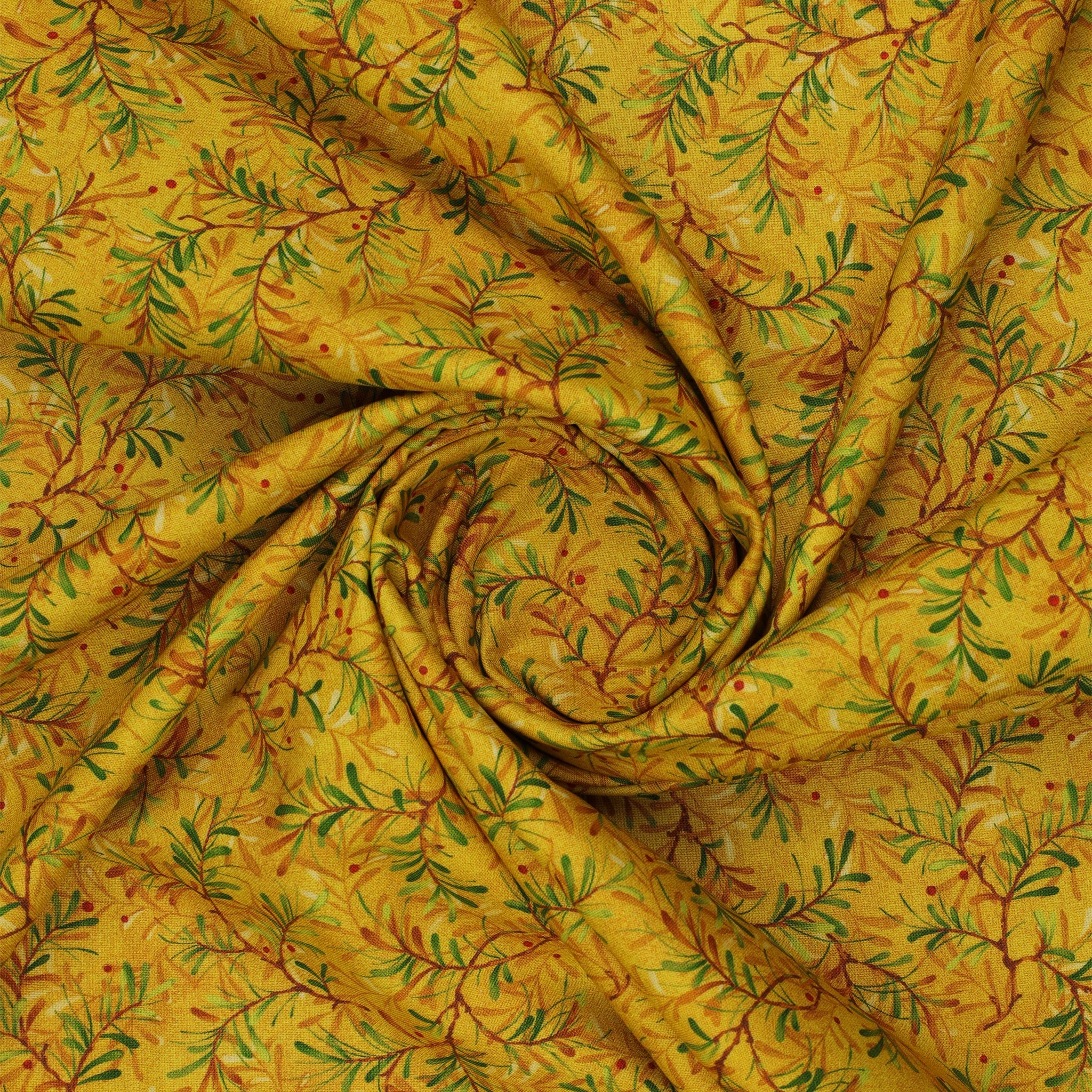 Star of Wonder, Star of Light 108" Wide Quilt Backing - Pine Boughs Gold - Image 2