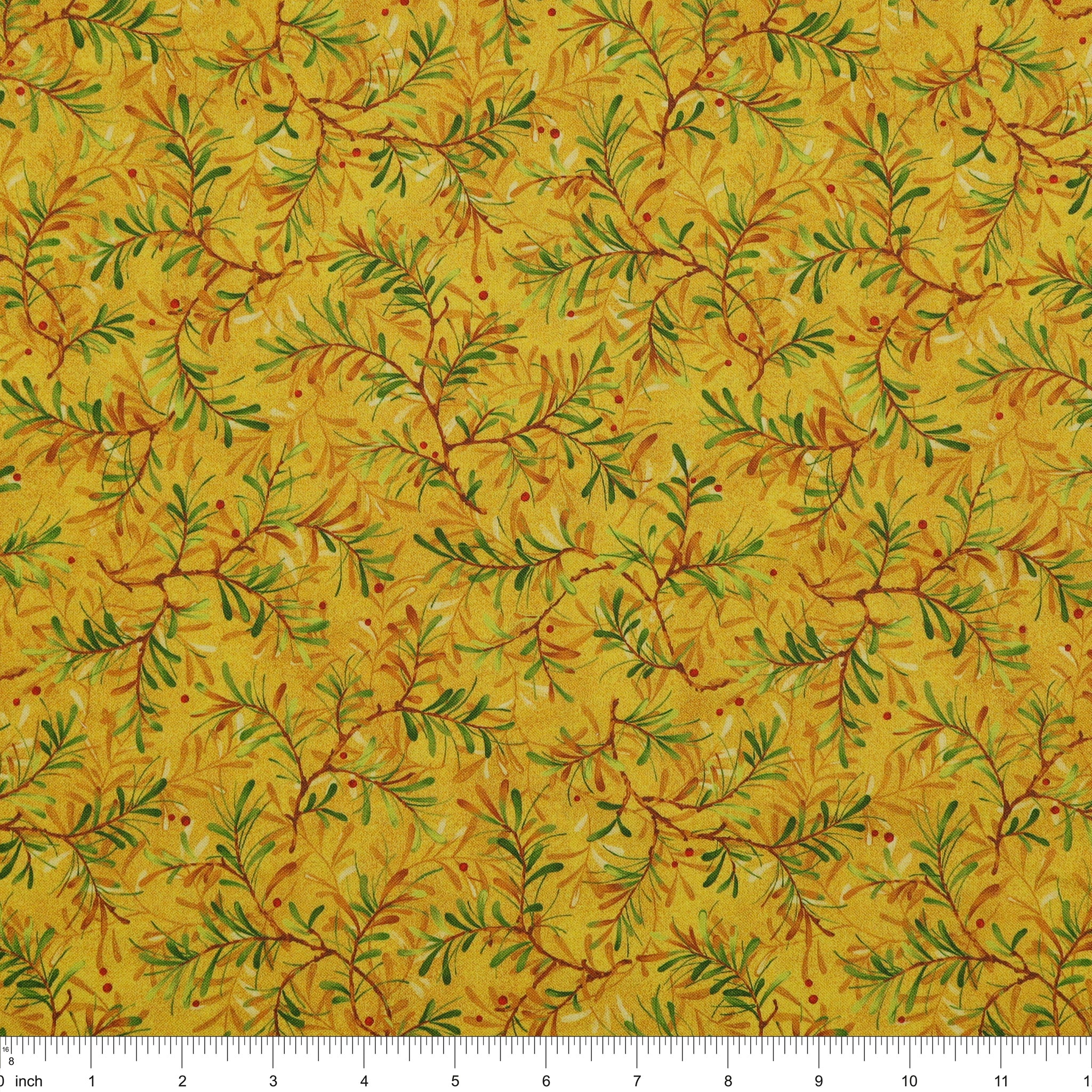 Star of Wonder, Star of Light 108" Wide Quilt Backing - Pine Boughs Gold - Image 3