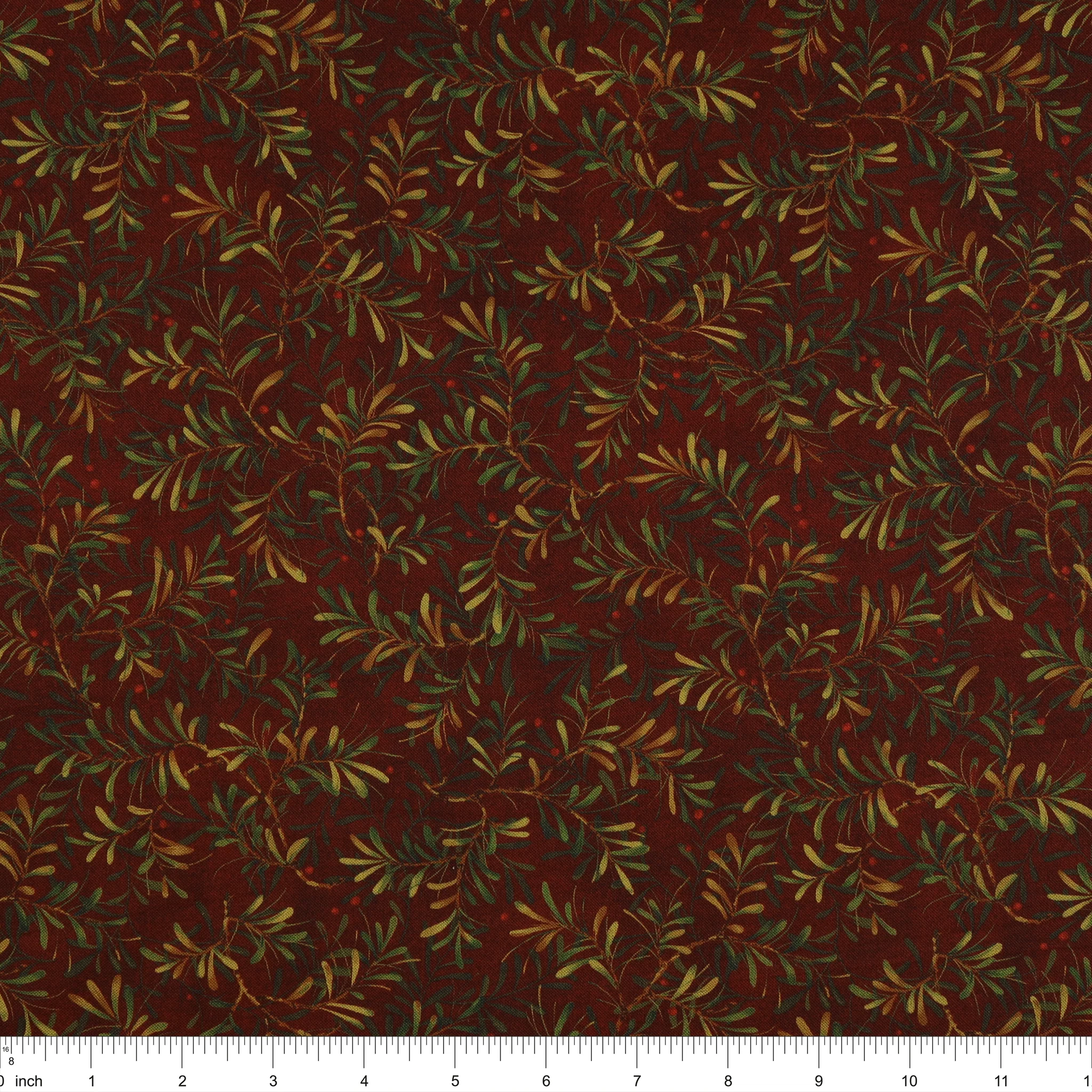 Star of Wonder, Star of Light 108" Wide Quilt Backing - Pine Boughs Red - Image 3