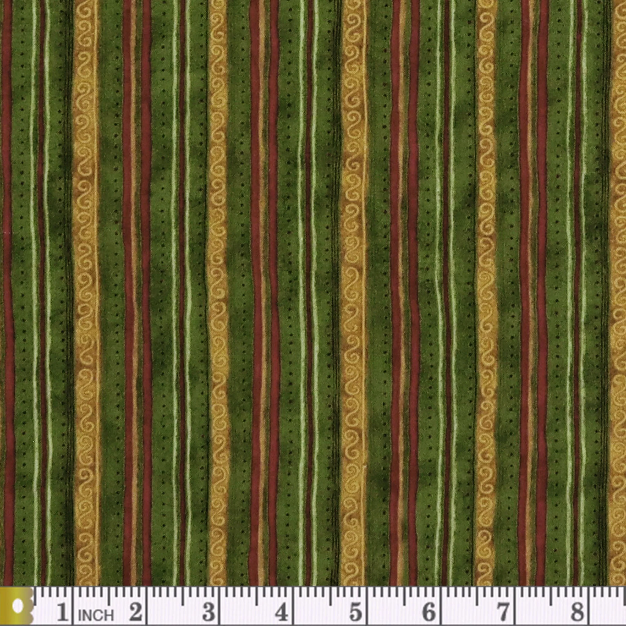 Star of Wonder, Star of Light Scroll Stripe Fabric Collection - Green - Image 2