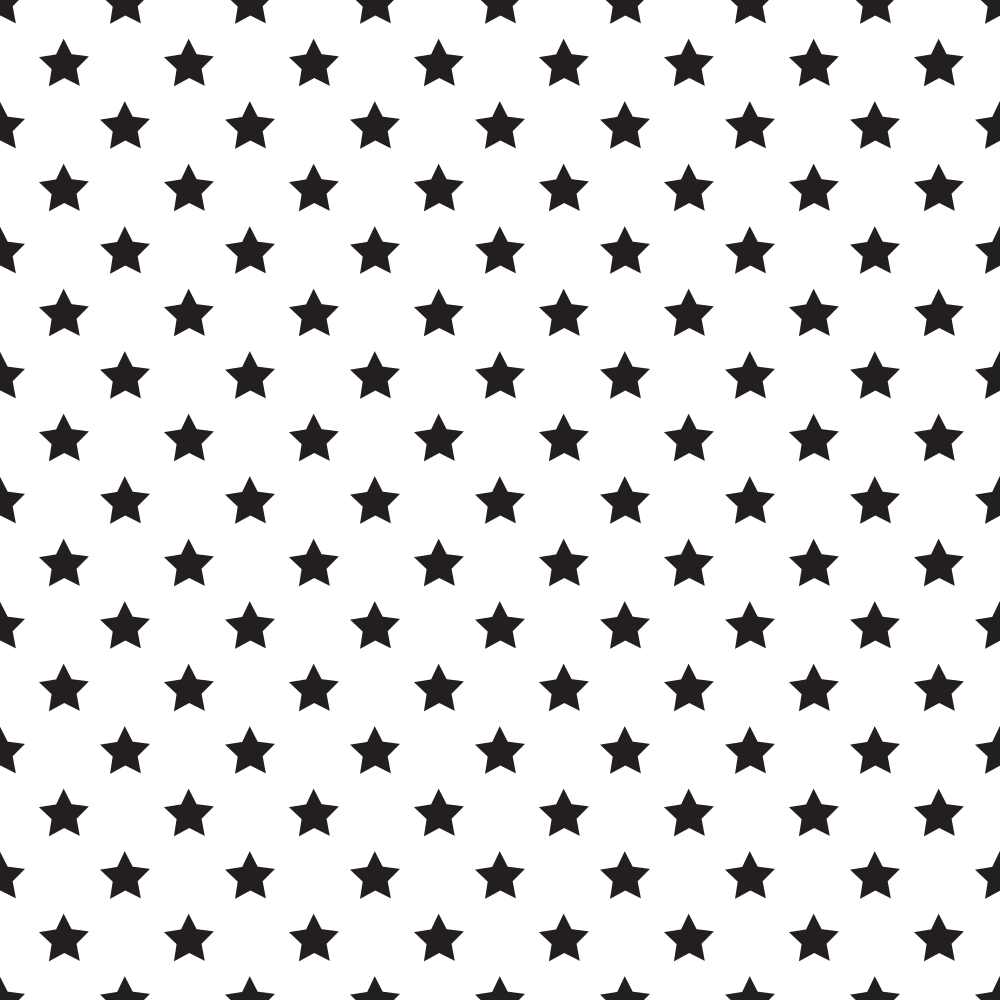 Stars Basics Fabric - Black on White
