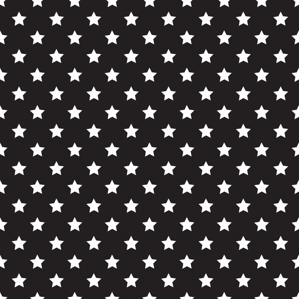 Stars Basics Fabric - White on Black