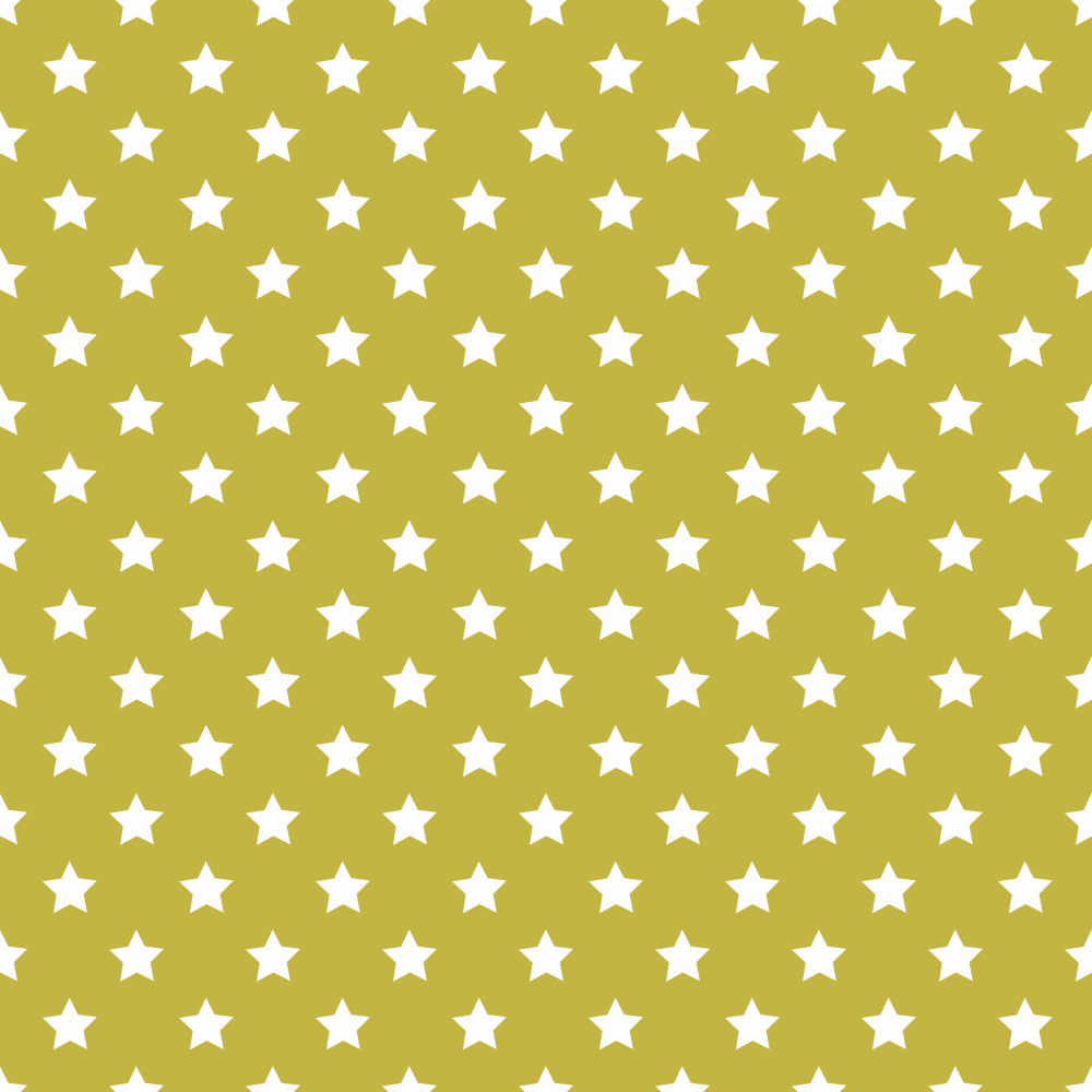 Stars Basics Fabric - White on Gold