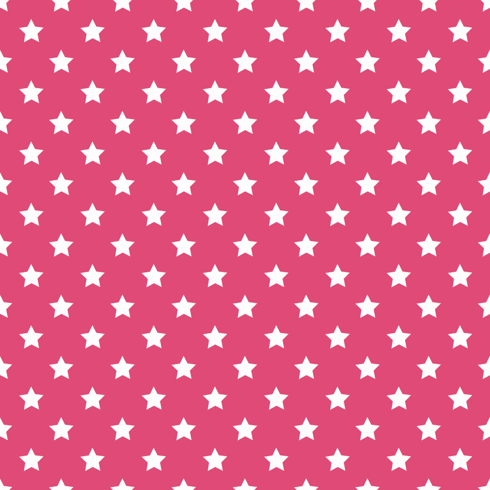 Stars Basics Fabric - White on Pink Carmine