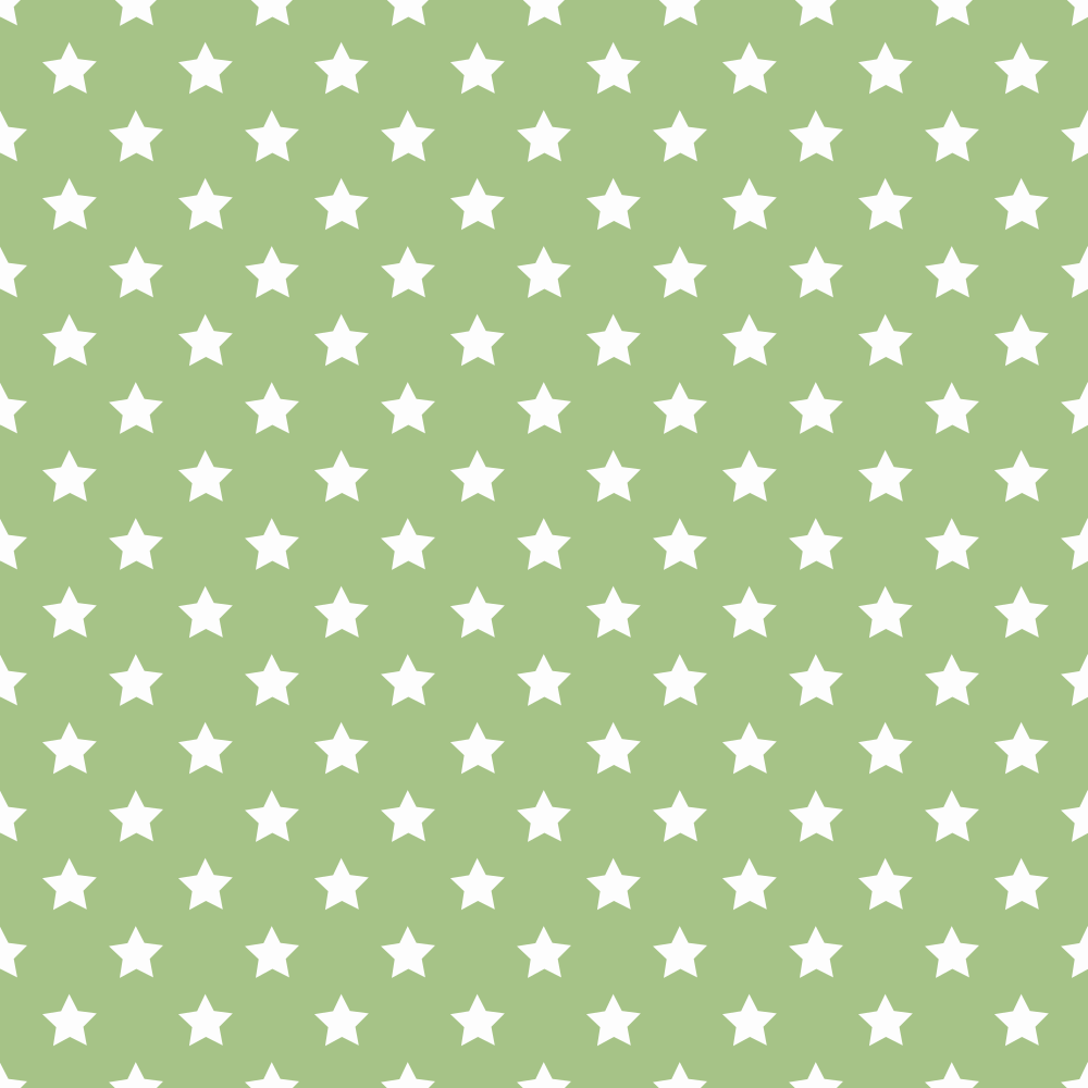 Stars Basics Fabric - White on Pistachio Green