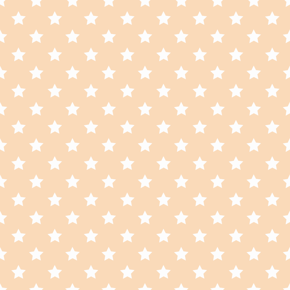 Stars Basics Fabric - White on Pizazz Peach