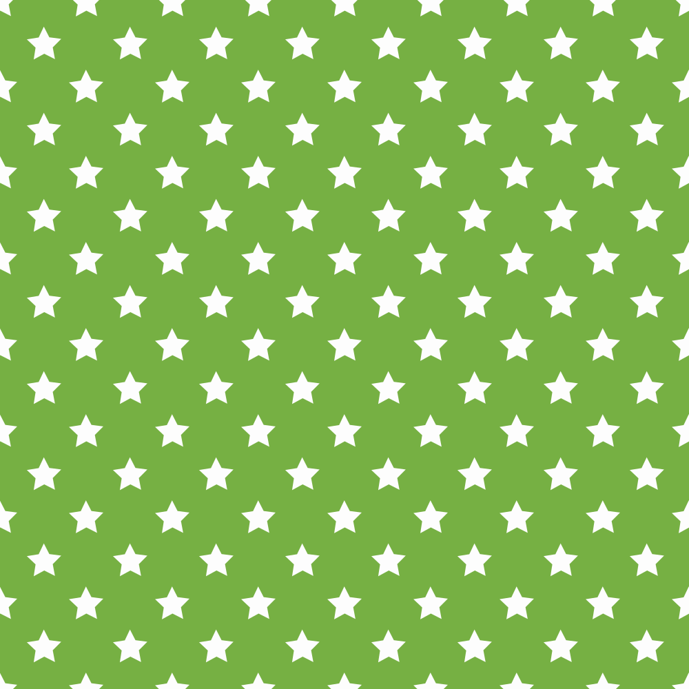 Stars Basics Fabric - White on Spring Green