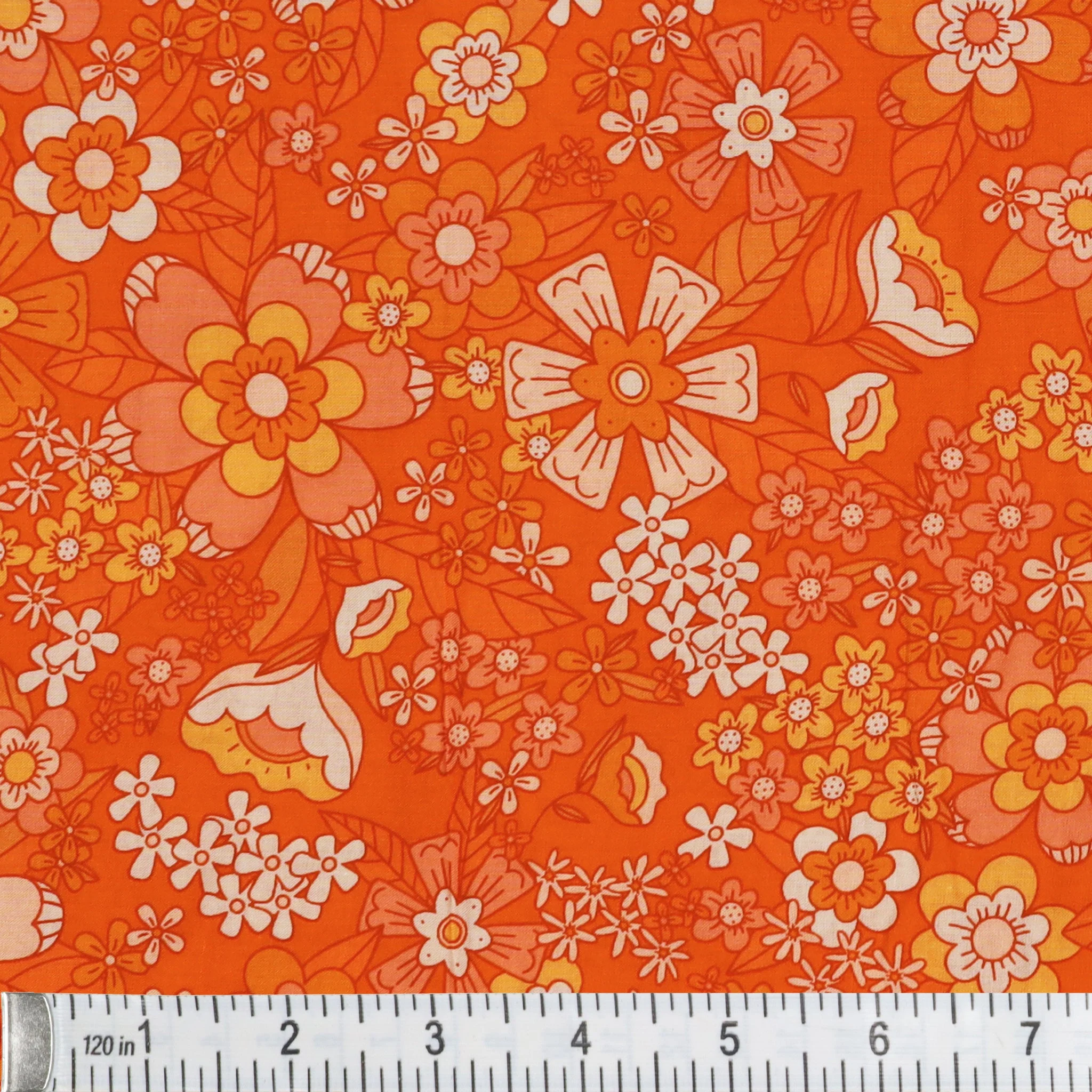 Stay Groovy Scarlet Fabric in Rayon - Image 3