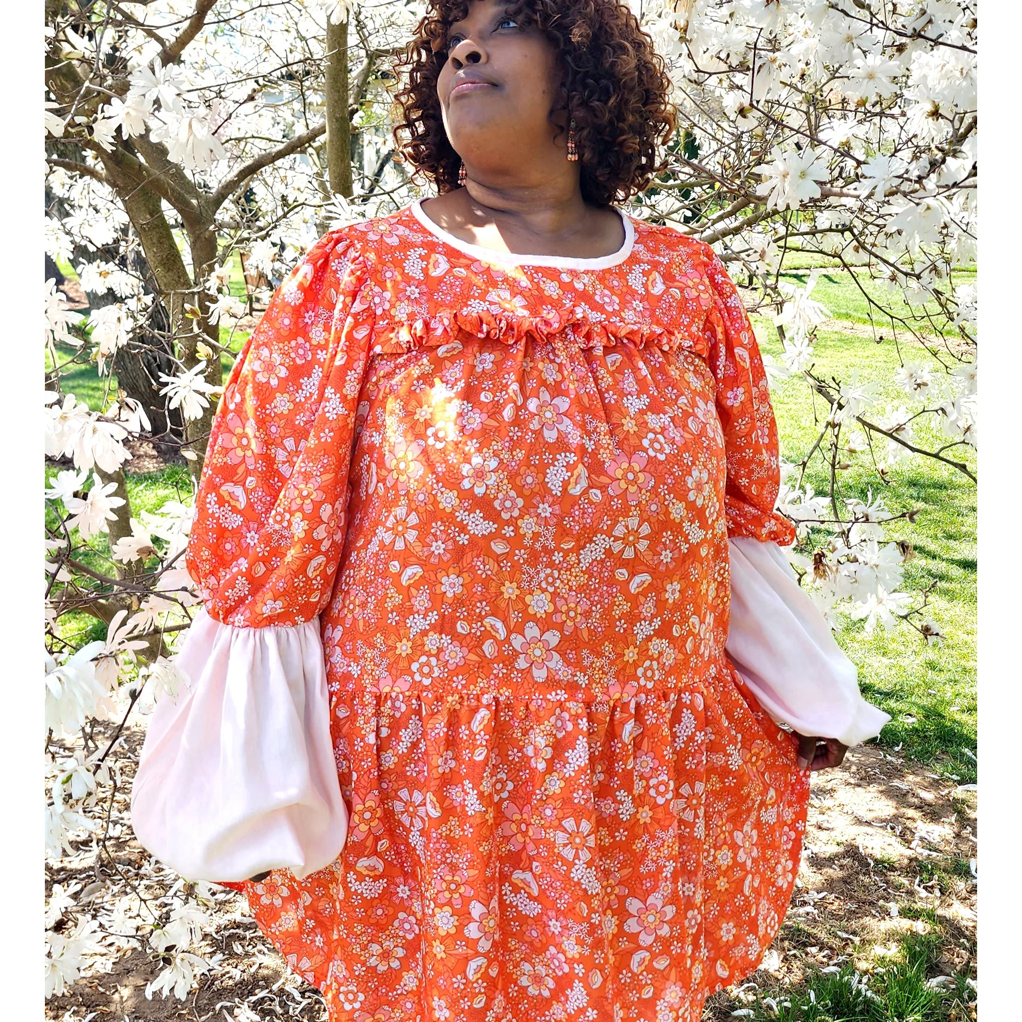 Stay Groovy Scarlet Fabric in Rayon - Image 4