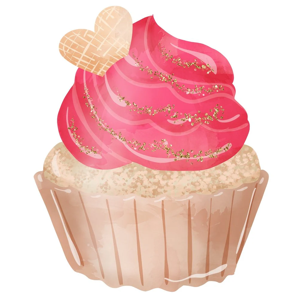 Strawberry Cupcake Fabric Panel