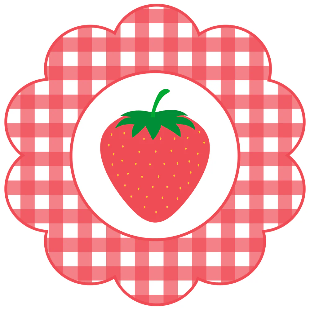 Strawberry Patch Gingham Fabric Panel