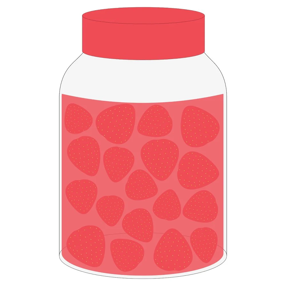 Strawberry Patch Jam Fabric Panel