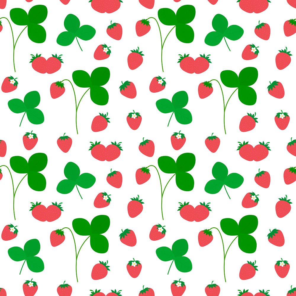Strawberry Patch Strawberries with Leaves Fabric