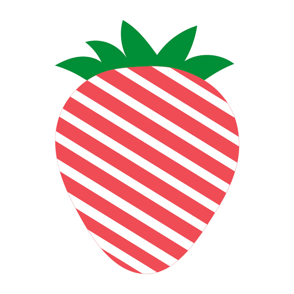 Strawberry Patch Stripe Pattern Fabric Panel