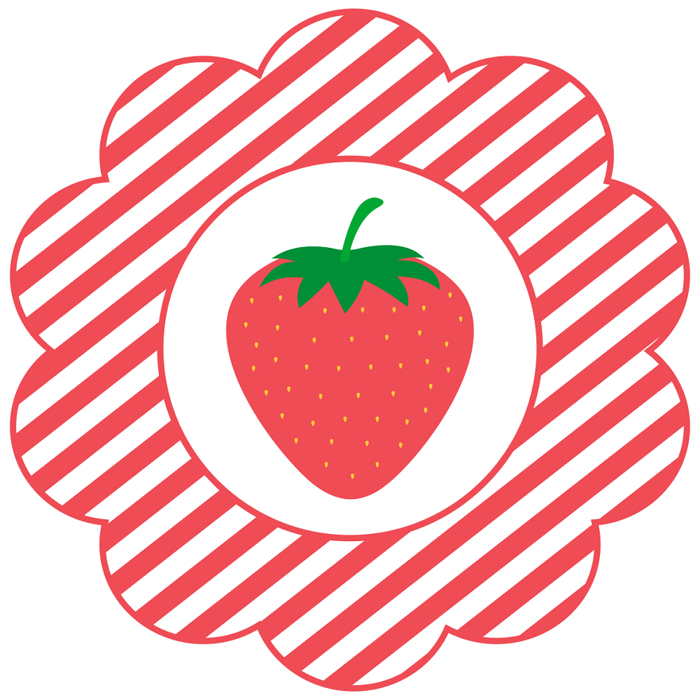 Strawberry Patch Stripes Fabric Panel