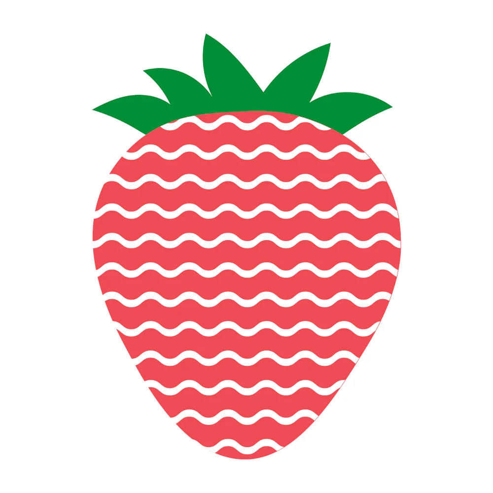 Strawberry Patch Waves Pattern Fabric Panel