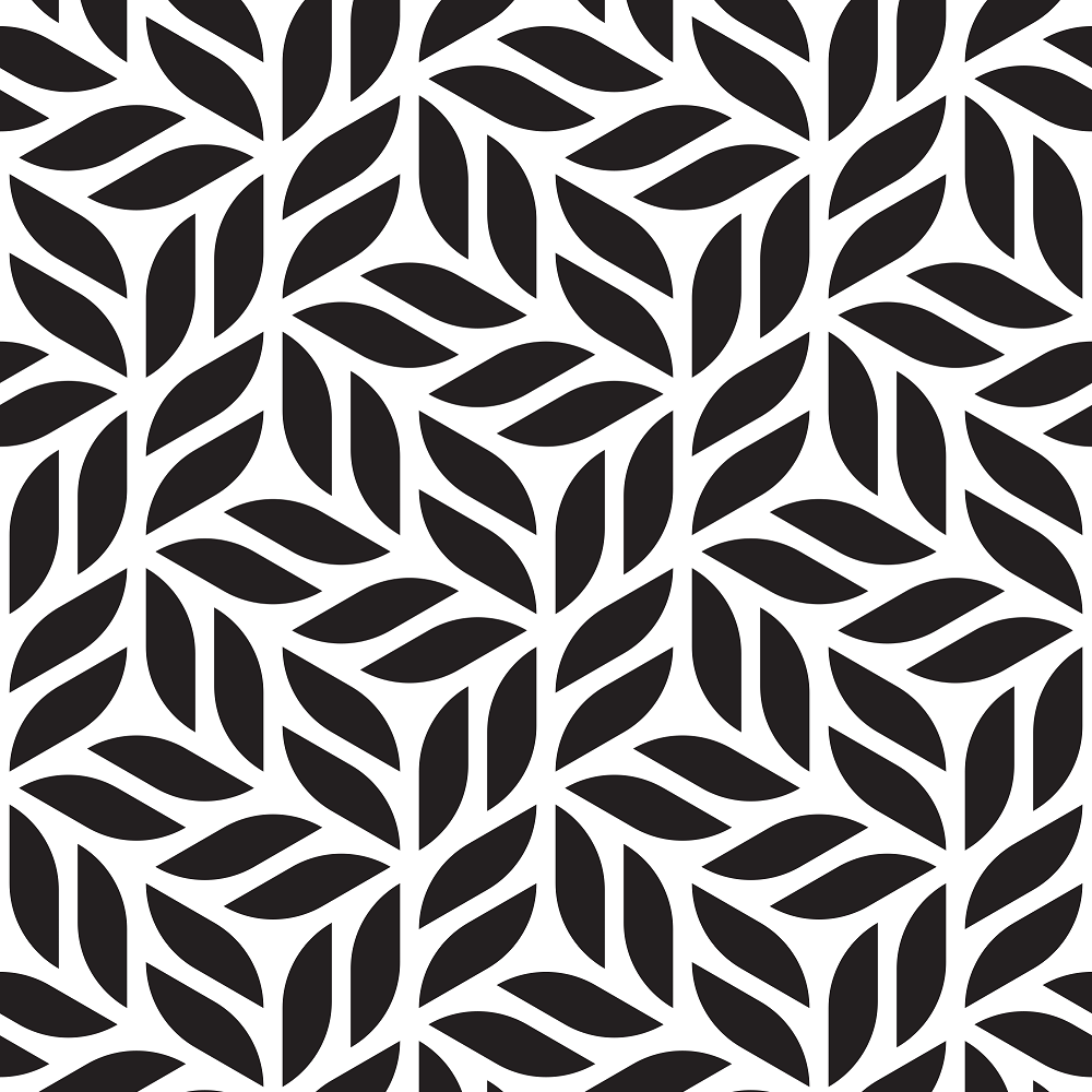 Stylish Abstract Shapes Fabric - Black/White
