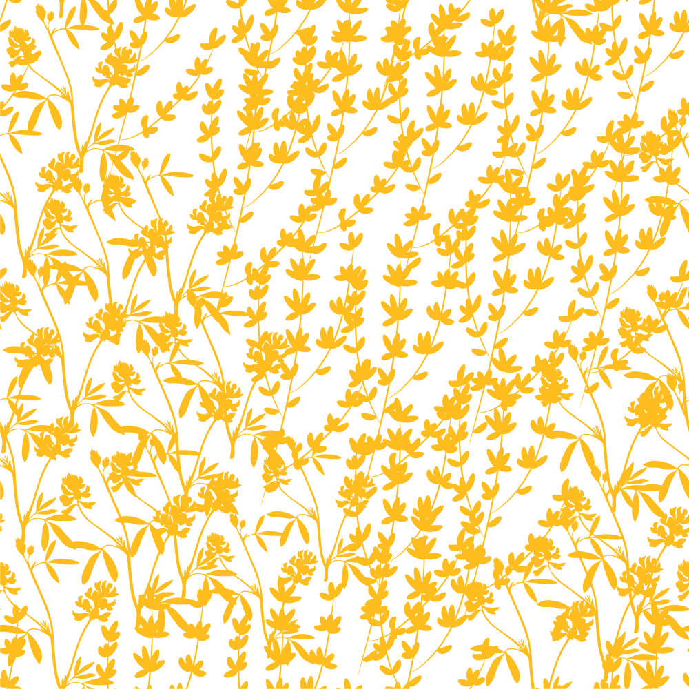 Sunflowers and Bees Floral Fabric - White